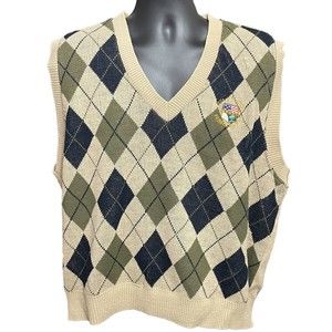 Vtg WeatherBoss RainSwetter ‎ Vest Men's L Wind Water Resistant Sweater US Open